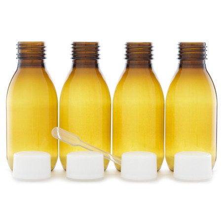 4 flacons de 125ml PET PP28...