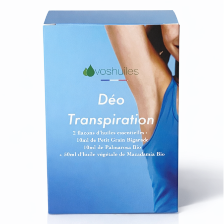 Kit Déo Transpiration - 2 Huiles Essentielles BIO et 1 Huile Végétale BIO