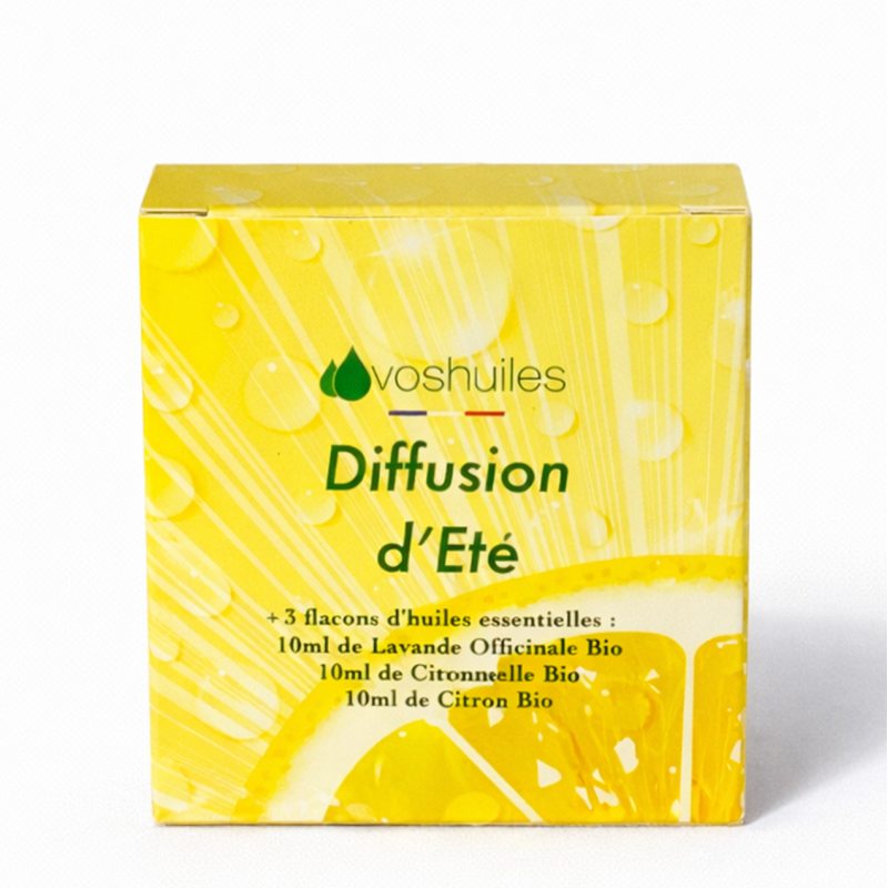 Kit Diffusion Eté - 3 Huiles Essentielles BIO