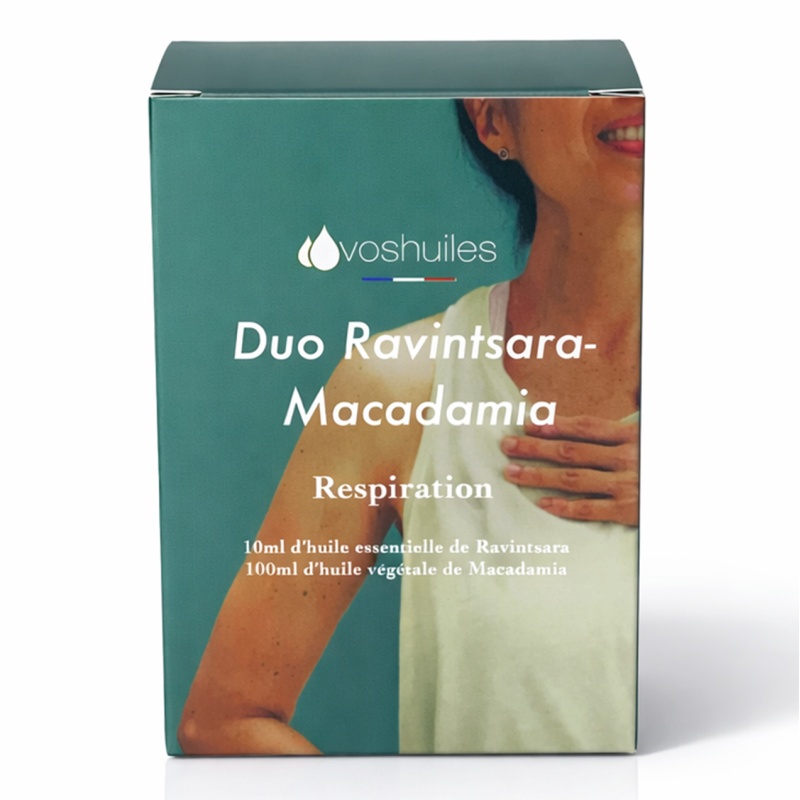 Kit Duo - Huile Essentielle de Ravintsara 10ml et Huile Végétale de Macadamia 100ml