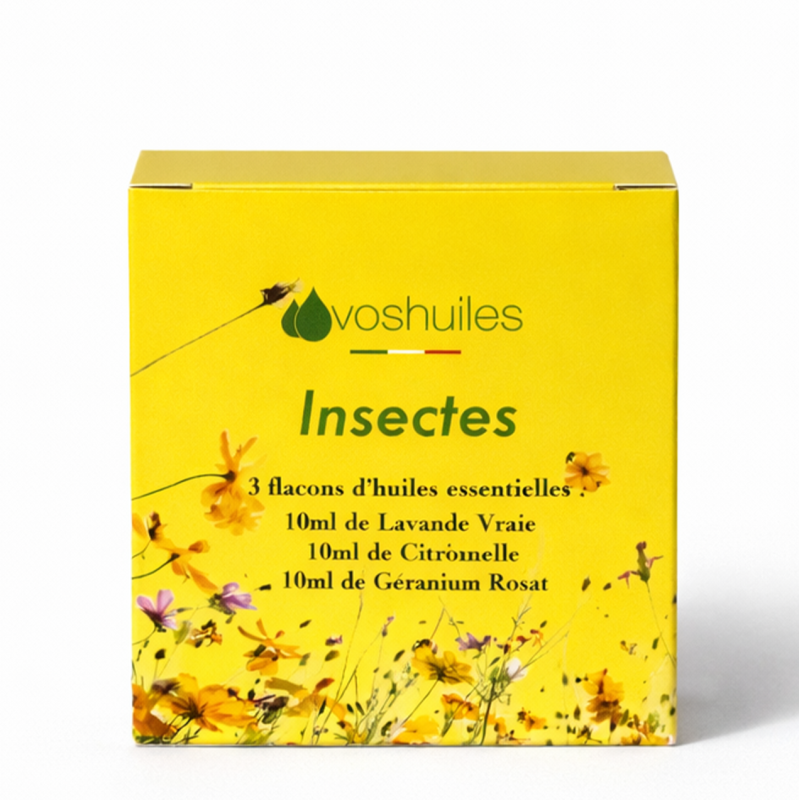 Kit Insectes, moustiques, guêpes, fourmis… - 3 Huiles Essentielles