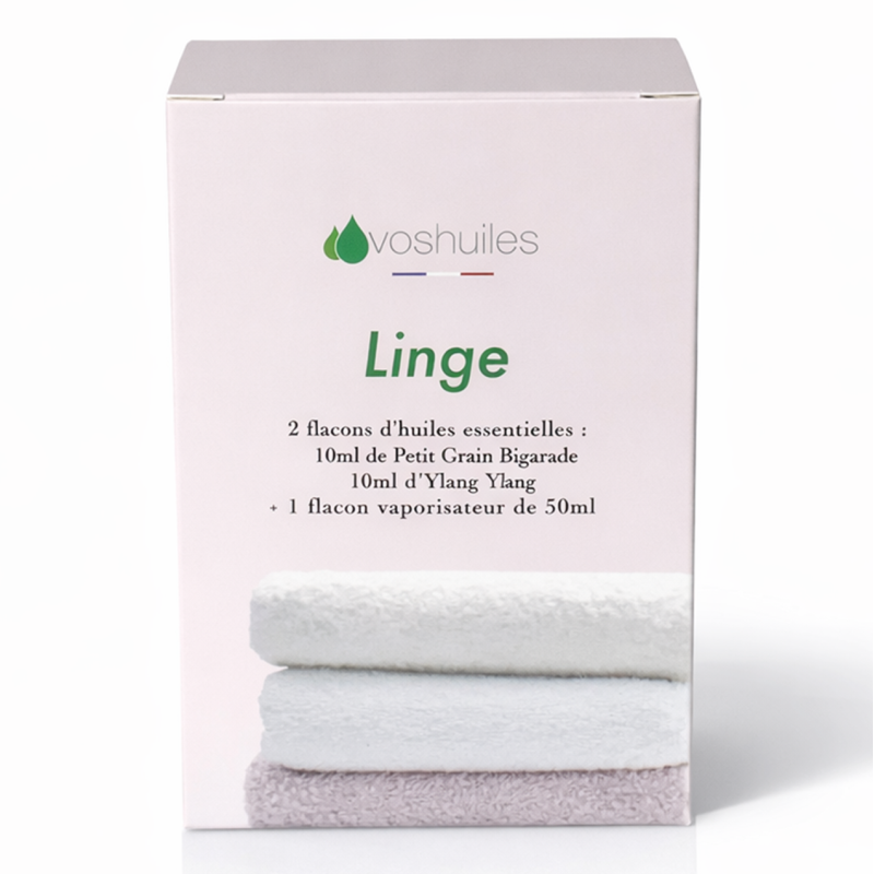Kit Linge - 2 Huiles Essentielles et 1 Vaporisateur de 50ML