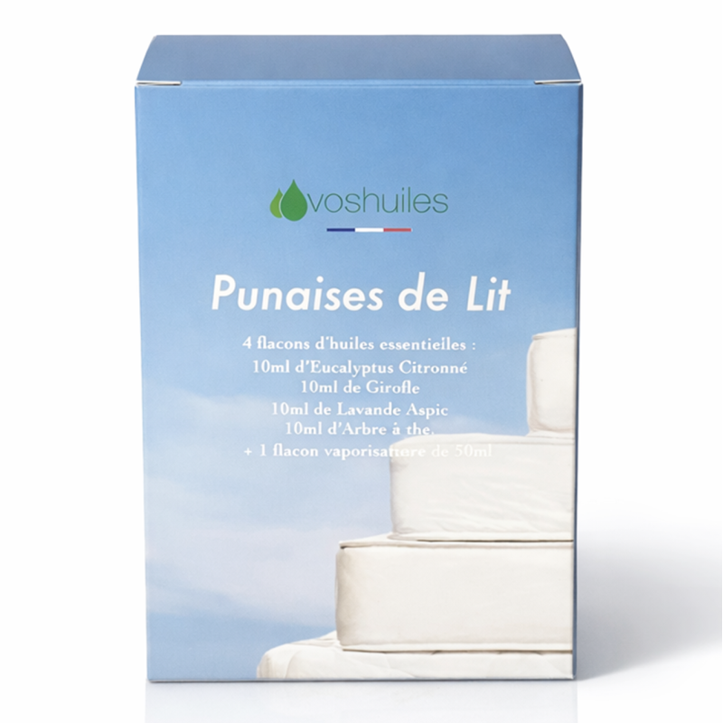 Kit Punaises de Lit - 4 Huiles Essentielles et 1 Vaporisateur 50ML
