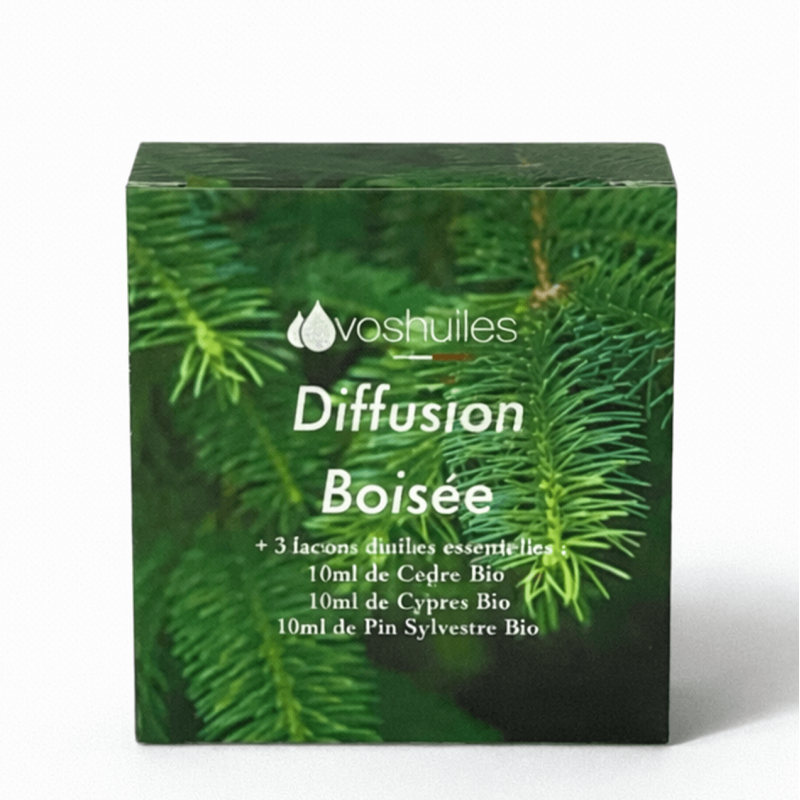 Kit Diffusion Boisée - 3 Huiles Essentielles BIO