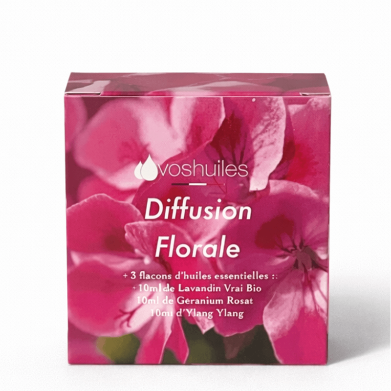 Kit Diffusion Florale - 3 Huiles Essentielles